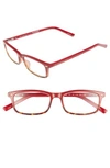 Kate Spade Jodie 50mm Rectangular Reading Glasses - Red Havana In Red Havana