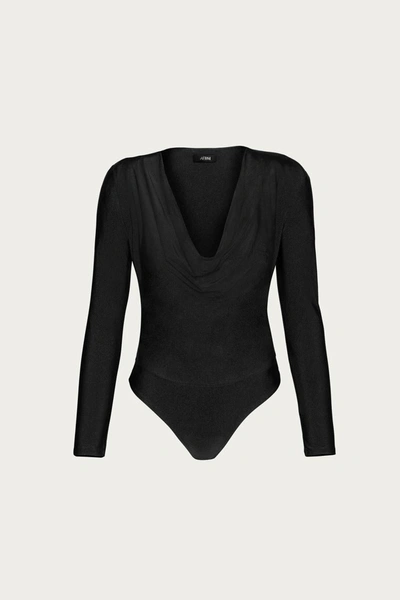 Afrm Levi Cowl Bodysuit In Noir In Black