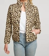 Chaser Heirloom Wovens Quilted Cropped Mock Neck Puffer Jacket In Bobcat Print In Multi