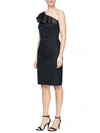 ALEX & EVE WOMENS RUFFLED KNEE-LENGTH COCKTAIL AND PARTY DRESS