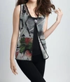 Angel Brush Strokes Long Vest In White Multi