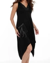 ANGEL V-NECK SLEEVELESS DRESS IN BLACK