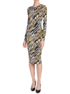Versace Jeans Couture Womens Fitted Printed Bodycon Dress In Black