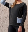 Angel Color Block Scoopsweater In Coal Combo In Multi