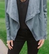 Bb Dakota Teagan Drape Front Jacket In Thunderstorm In Multi