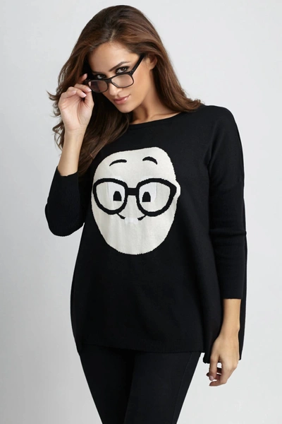 Angel Geek Chic Emoji Pullover In Black