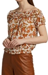 Free People Suki Floral Off The Shoulder Top In Ivory Combo In White