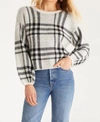 Z SUPPLY SOLANGE PLAID SWEATER IN OATMEAL