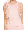 Eva Franco Feather Top In Pink