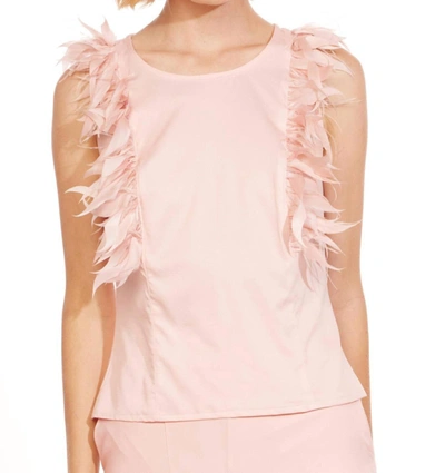 Eva Franco Feather Top In Pink
