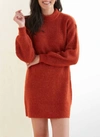 CUPCAKES AND CASHMERE Twain Sweater Dress In Rust