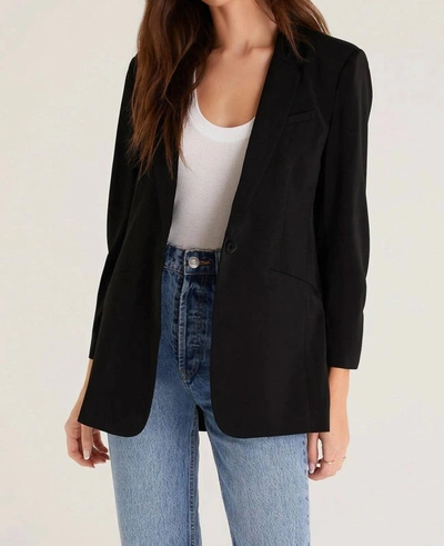 Z Supply Cinema Twill Blazer In Black