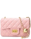 Tiffany & Fred Quilted Sheepskin Leather Crossbody In Orange