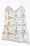 ONLY HEARTS MARIANNE FLORAL ORGANIC COTTON ASYMMETRIC SLIP IN WHITE FLORAL