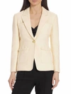 Derek Lam 10 Crosby Assila Single Breasted Braid Trim Jacket In Ecru In White