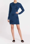 Current Elliott The Long Sleeve Beatnik Dress In Washed Blue Ground With Stars In Multi