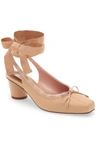 ZIMMERMANN Chisel Toe Ankle Tie Pump In Nude