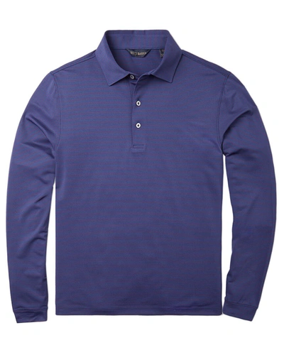 Scott Barber Tech Stripe Pique Polo Shirt In Purple