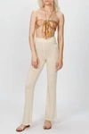 WEWOREWHAT SMOCKED FLARE PANTS IN BEIGE