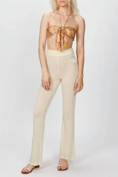 Weworewhat Smocked Flare Pants In Beige