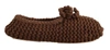 Dolce & Gabbana Brown Slip On Ballerina Flats Wool Knit Shoes In Brown