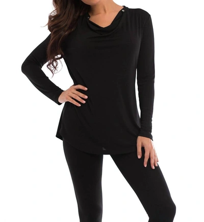 Angel Wrinkle Free Drop Neck Blouse In Black