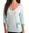 Angel Polkadot V-neck With Pocket In Mint In Green