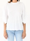 Stateside Supima Slub Tee With Sleeve Twist In White