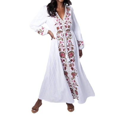 Allison New York Floral Embroidered Maxi Dress In White