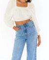 Show Me Your Mumu Suzanna Crop Top In Cream In White
