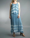 TEMPO PARIS DIP DYED MAXI DRESS WITH ADDED SWING TOP IN BLUE