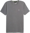 HUGO BOSS MEN LEISURE JERSEY SHORT RAGLAN SLEEVE CREW NECK TARIQ T-SHIRT IN GRAY