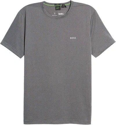 Hugo Boss Men Leisure Jersey Short Raglan Sleeve Crew Neck Tariq T-shirt In Gray In Grey