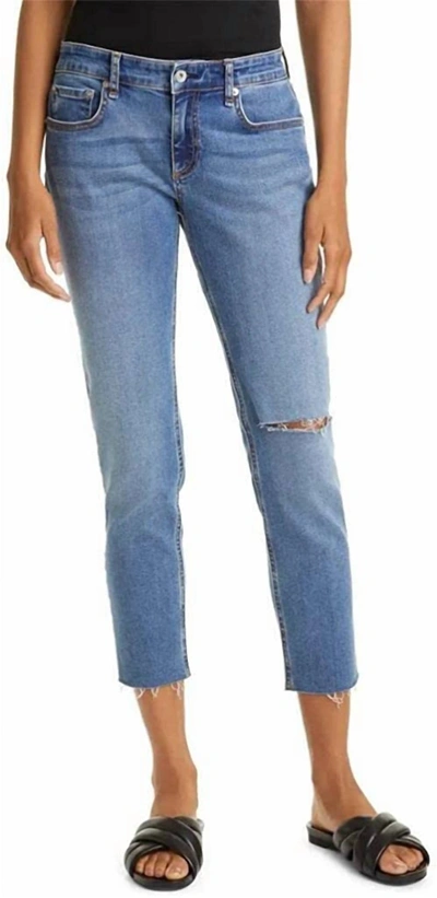 Rag & Bone Chelsea Dre Slim Boyfriend Cropped Jeans In Blue Denim