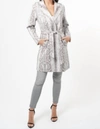 Love Token Kobe Snake Print Coat In Grey