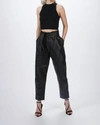 SMYTHE PLEATED LEATHER PANT IN BLACK