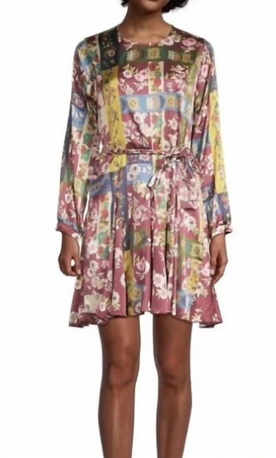 Johnny Was Laurie Pippa Belted Patchwork Minidress In Neutral