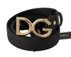 DOLCE & GABBANA Dolce & Gabbana Leather  Metal DG Logo Waist Buckle Women's Belt
