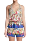 Johnny Was Bella Drawstring Halter Tankini Top In Multi