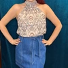 Bishop + Young Claudeen Tie Neck Top In Roma Paisley In Multi