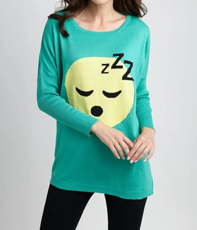 Angel Sweet Dreams Emoji Top In Teal In Blue