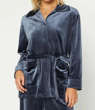 Current Air Velour Jacket In Midnight Navy In Blue