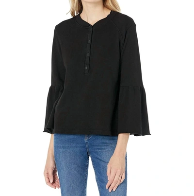 Lamade Alfred Flounced Sleeve Pullover In Black