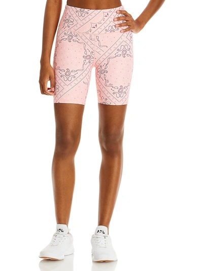 Aqua Womens Tight Stretch Bike Short In Pink