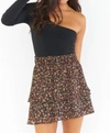 SHOW ME YOUR MUMU AIDEN MINI SKIRT IN MIDNIGHT FLORAL
