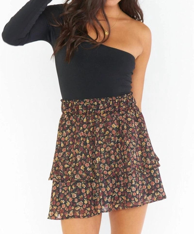 Show Me Your Mumu Aiden Mini Skirt In Midnight Floral In Black