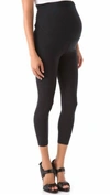 DAVID LERNER MATERNITY CROPPED LEGGINGS IN BLACK