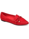 Journee Collection Womens Muriel Slip On Pointed Toe Loafer Flats In Red