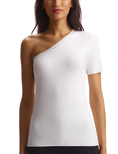 Commando Essential Cotton One-shoulder Tee In White