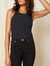 AMO LONG RIB TANK TOP IN VINTAGE BLACK